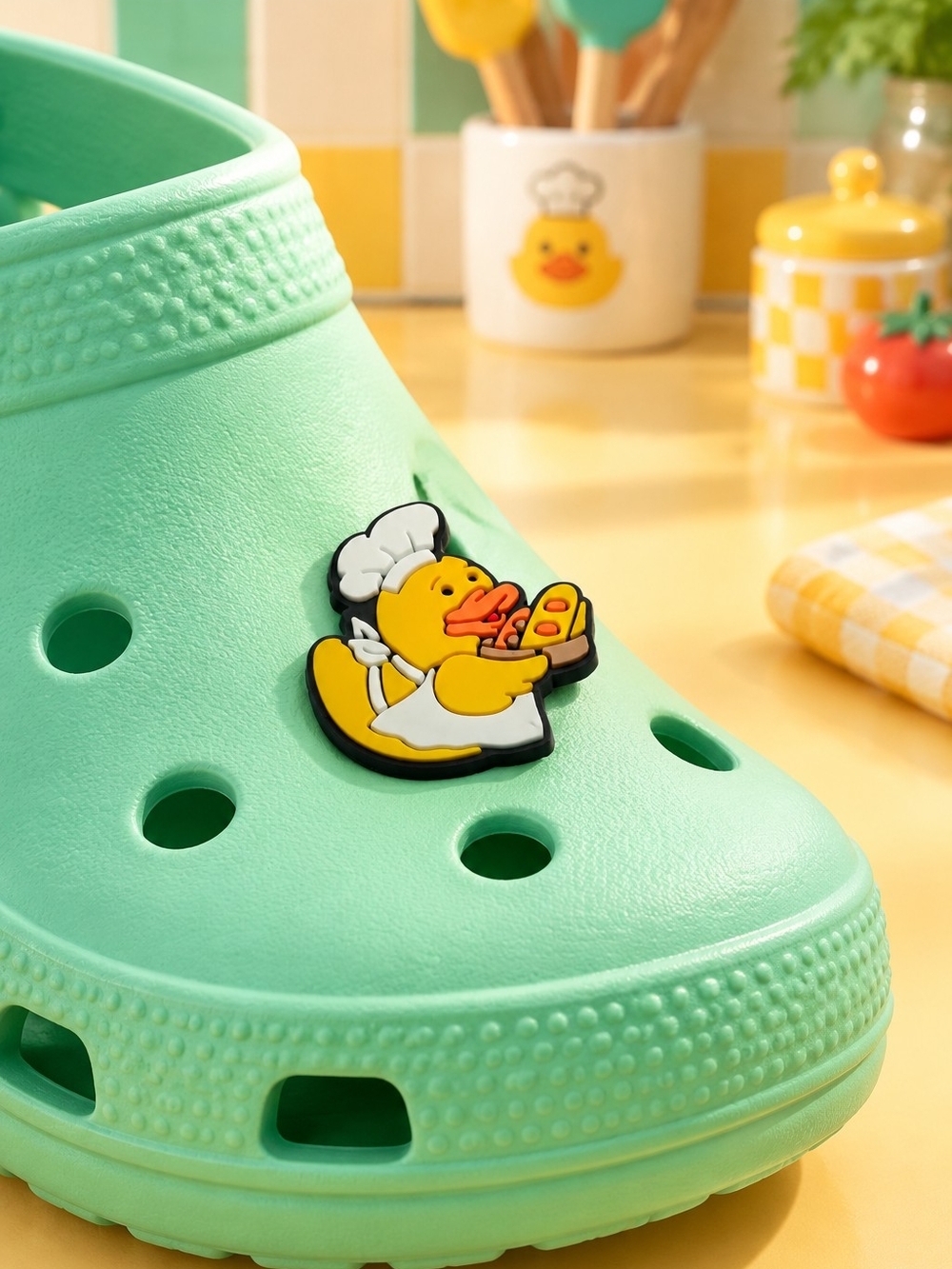 Chef Duck Croc Shoe Charm Yellow Ducky Cooking Foodie Cook Jibbitz Style Baker